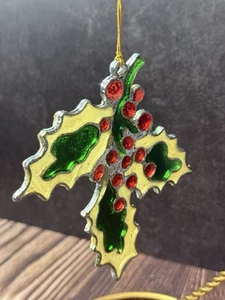 Kurt Adler Poinsettia bacche di agrifoglio ornamento vintage - Foto 1 di 9