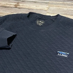 Maglione trapuntato uomo girocollo LL Bean blu grande alto - Foto 1 di 6