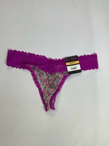 Womens No Boundaries Purple Multi Floral Lace Thong NEW! NWT - Picture 1 of 4