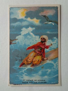CHROMO IMAGE CHOCOLAT 1ER VOYAGE DE SINDBAD SAUVE SUR UNE PLANCHE SERIE 5443 :2 - Foto 1 di 2