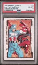 1990 COMIC IMAGES MARVEL TODD MCFARLANE CAPTAIN AMERICA 23 PSA 8 POP 4, 4 HIGHER