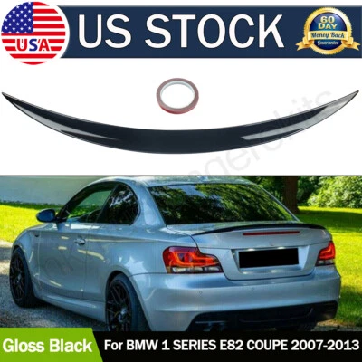 For 07-13 BMW 1-Series E82 Coupe Performance Rear Trunk Spoiler Wing Gloss Black Foto 1 de 4