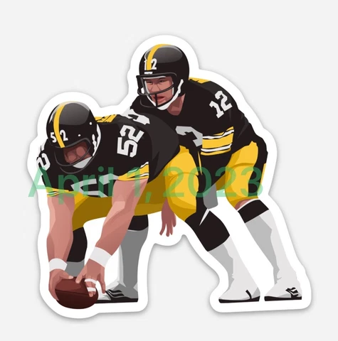 Terry Bradshaw Mike Webster MAGNET VECTOR ART STEELERS THROWBACK NFL Man Cave Cover