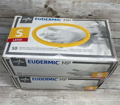 Medline Eudermic MP High-Risk Powder-Free Latex Exam Gloves 2 Boxes Size: SMALL - Imagem 1 de 4