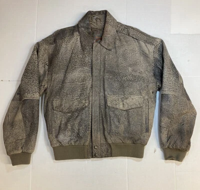 Bombardero vintage Adventure Bound Wilson's de cuero para hombre marrón talla mediana. LIMPIO Foto 1 de 4