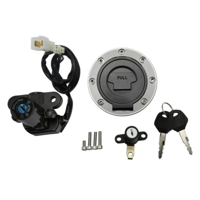 For Yamaha YZF R1 R6 FZ6 Fuel Gas Cap Ignition Switch Seat Lock W/ Key Set - Image 1 of 4