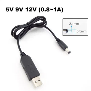 USB to DC Convert Cable 5V to 9V/12V Step-Up Cable Charging Lead 5.5*2.1mm - Picture 1 of 13