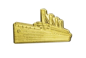 10 $ Dólar R.M.S. Islas Salomón en forma de Titanic 1 gramo de oro 2023 - Imagen 1 de 5