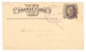 Pittsfield, ME. 8 de septiembre 1879 CDS magenta + objetivo coincidente en Somerset Co. 1c GPC - Imagen 1 de 2