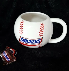 VTG Baseball Shape Coffee Mug Snickers Candy Bar Galerie Advertising Novelty NEW - Picture 1 of 8
