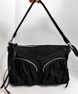Borsa a tracolla MZ Wallace Thompson nera in pelle di nylon hobo - Foto 1 di 6