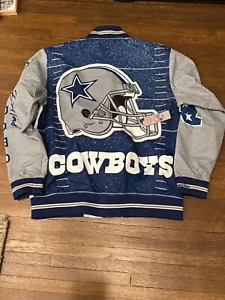 Giacca 100% autentica Mitchell & Ness Dallas Cowboys Emmitt Smith taglia Large rara - Foto 1 di 3