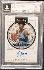 Ja Morant RC 2019-20 Panini Noir In Focus Signature #1 SP 31/49 BGS 9 with 10!!