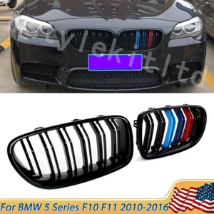 Parrilla delantera negra brillante color M para BMW Serie 5 F10 F11 2010-2016 - Imagen 1 de 14