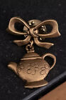 Coffee Tea Cup Copper Or Gold Tone PIN Cup Of Joe Barista