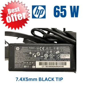 Genuine HP 2000 Series Notebook Laptop AC Adapter Charger Power Cord 65W 7.4mm - Picture 1 of 10