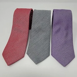 ZENIO Slim Micro-Geo Ties - Red, Slate, Violet Neckties **NEW** - Picture 1 of 14