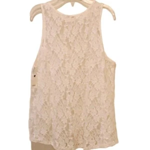 Caslon Lace Tank Top Sleeveless Floral Overlay Casual Layering White L - Picture 1 of 4