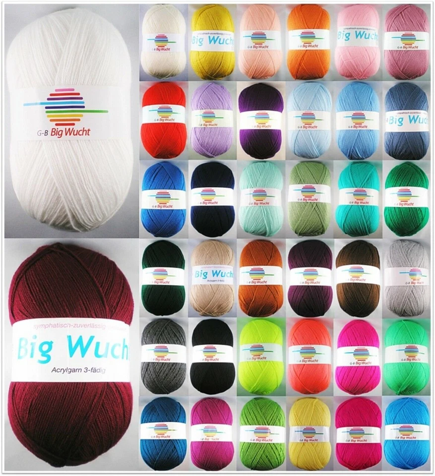 400g G-B BIG WUCHT Wolle Strickwolle Stricken Häkeln Basteln GP 22,48€/1kg - Bild 1 von 1