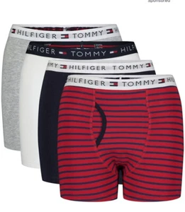 Tommy Hilfiger big boys Flag Boxer Briefs Pack Of 4 Size L12/14) white - Picture 1 of 1