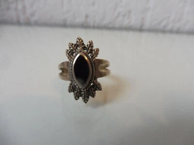 Hermosa, vejez Anillo, 925 Plata con Ónix - Imagen 1 de 4