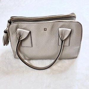 Kate Spade Southport Avenue Lydia Gray Leather Large Satchel Shoulder Bag Purse - Picture 1 of 11
