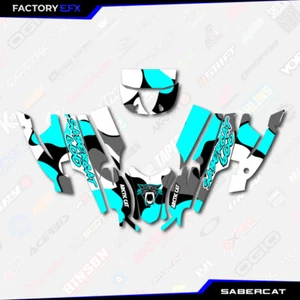 Cyan Camo Racing Graphics kit fits Arctic Cat Sabercat 600 Decals 03-06 F6 - Imagen 1 de 2