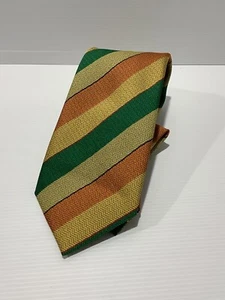 Marlene Agencies Green Yellow And Orange Vintage Necktie Business Tie England - Picture 1 of 6