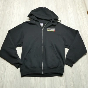 Jerzees Hoodie Adult Medium Hebrew Word Neshamah Full Zip Black Jewish Mens - Picture 1 of 8