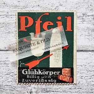 Pfeil Glühkörper billig zuverlässig Lampe Werbung Reklamemarke Deko alt Vintage - Picture 1 of 2