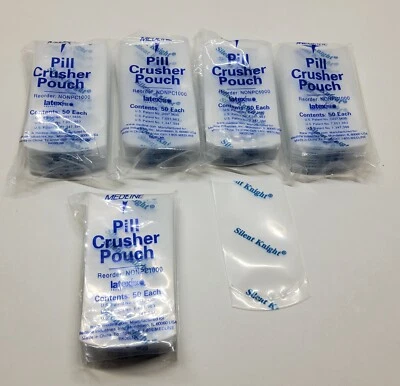 MEDLINE PILL CRUSHER POUCHES LOT OF 5 PKGS  50CT EACH  PKG 250 TOTAL - Image 1 of 2
