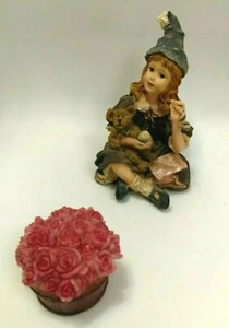 Yesterday's Child The Dollstone Collection 2000 Birthday Girl w/ Flowers in Pot - Picture 1 of 9