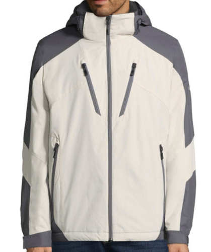 OFF WHITE Giacca da sci Zeroxposur Galaxy Colorblock peso medio nuova con etichette argento ghiaccio LG