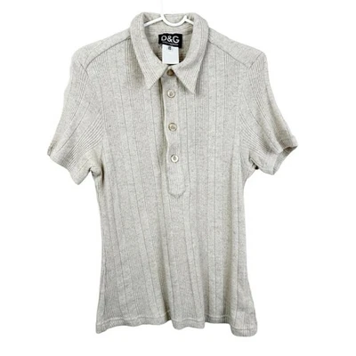 Suéter De Colección D&G Dolce & Gabbana Mujer 38/US XS Crema Neutro Mangas Cortas Foto 1 de 4