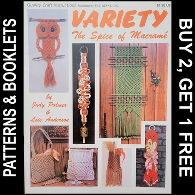 Vintage Qualità Artigianale "Varietà - La Spezia del Macramè" 30+ Progetti Macramè ©1978 - Immagine 1 di 4