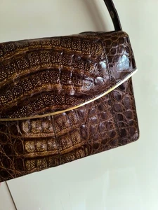 Seltene Vintage Leder Handtasche, Schweden, 50er Jahre - Bild 1 von 15