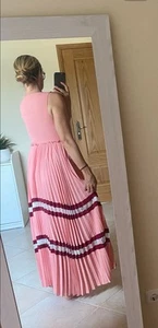 Maje MIDI Dress Pink Pleated Skirt Size 1 Women’s Sleeveless - Picture 1 of 15