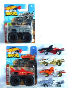 HW- (2) Monstertrucks "Mega/Lava Shark" & (4) Sharkruiser" lose PVC Koffer. - Bild 1 von 13
