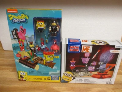 Mega Bloks Lot Spongebob Squarepants Pirate & Despicable ME Minion Made-New - Image 1 of 4