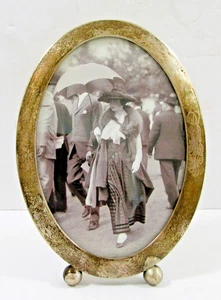 Antique Hallmarked Sterling Silver Oval Picture Frame with Alice Roosevelt Photo - Picture 1 of 13