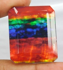 Certified 84.30 Ct Natural Ammolite Gemstone – Unique Opal-Like Loose Stone - Picture 1 of 7