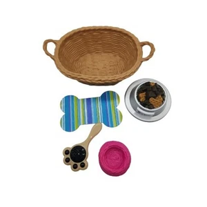 Lote de comida para perros American Girl, OG y otros accesorios para muñecas niña 18" - Imagen 1 de 3