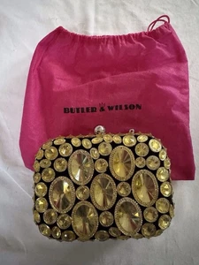 Bolso clutch Butler Wilson para mujer Jewel detallado con correa de eslabones nuevo - Imagen 1 de 11