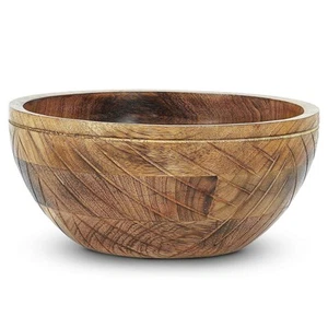 9'' Wooden Fruit Bowl, Regular Serving Bowl for Salads, Cereals, Snacks & Mix... - Picture 1 of 8