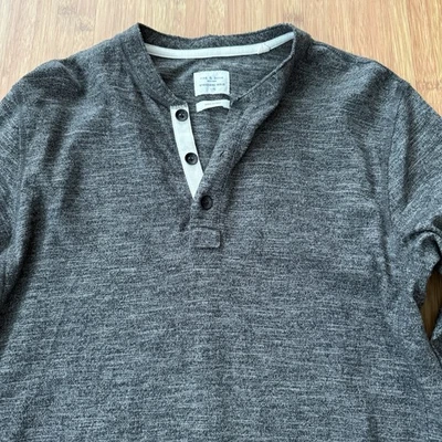 Rag & Bone Mens Large Longsleeve Henley Shirt Standard Issue Peru Cotton Heather - Image 1 of 4