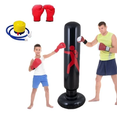 Boxsack für Kinder 160cm Stehender Boxsack Aufblasbarer Trainingsboxsack mit ... - Bild 1 von 4