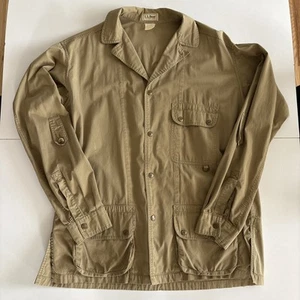 Vtg 80s LL Bean Snap Button Hunting Shirt Sz XL Tall - Beige - Picture 1 of 15