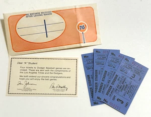 Vintage Los Angeles Dodgers unbenutzt Straight A Student Baseball Spiel Tickets 1981 - Bild 1 von 5