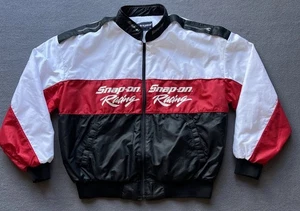 VTG Snap On Tools Racing Jacket Mens XL Black White 90s Motorsports Windbreaker - Picture 1 of 15