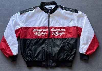 VTG Snap On Tools Racing Jacket Mens XL Black White 90s Motorsports Windbreaker - Image 1 of 4